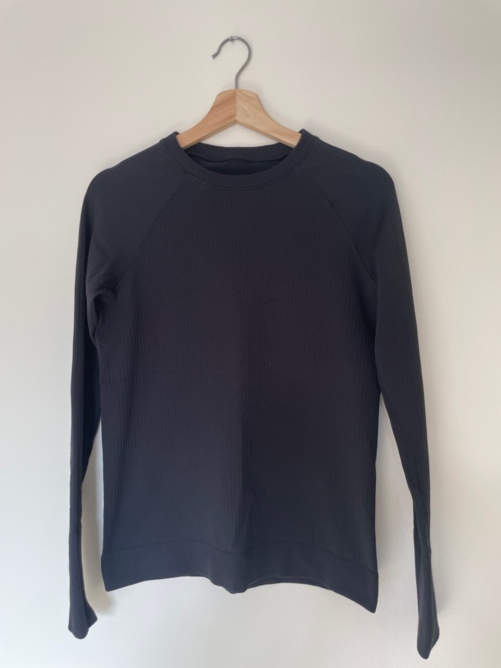 lululemon athletica Black Long-Sleeve Ribbed Crew